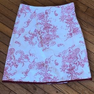 Red & White Patterned Skirt